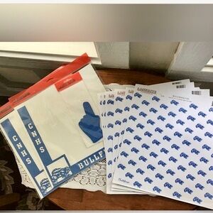 NWT Blue and White Bullfrog Scrapbooking Set